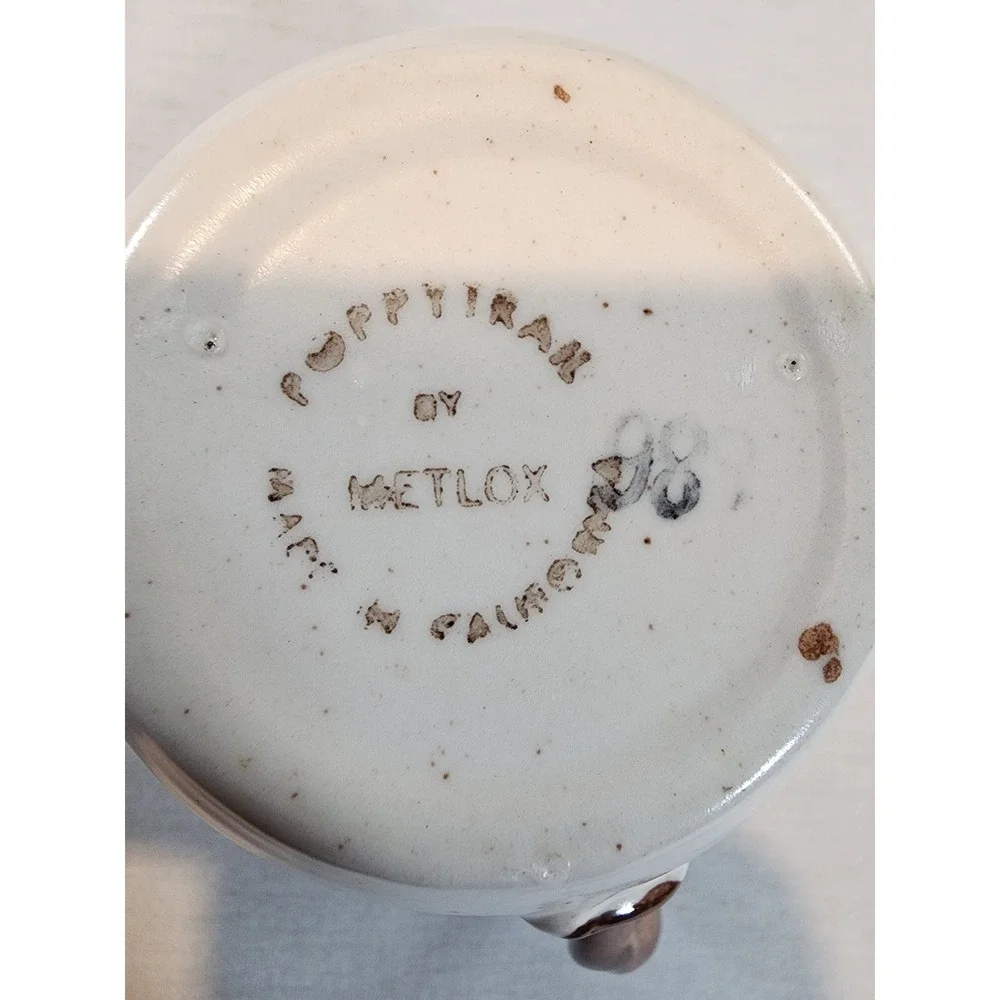 Metlox Poppytrail Woodland Gold Cream Sugar Set Vintage MCM Brown Cream Vintage